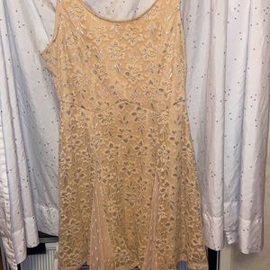 Lily Rose Blush Pink Dress With Silver Flowers in Size XL